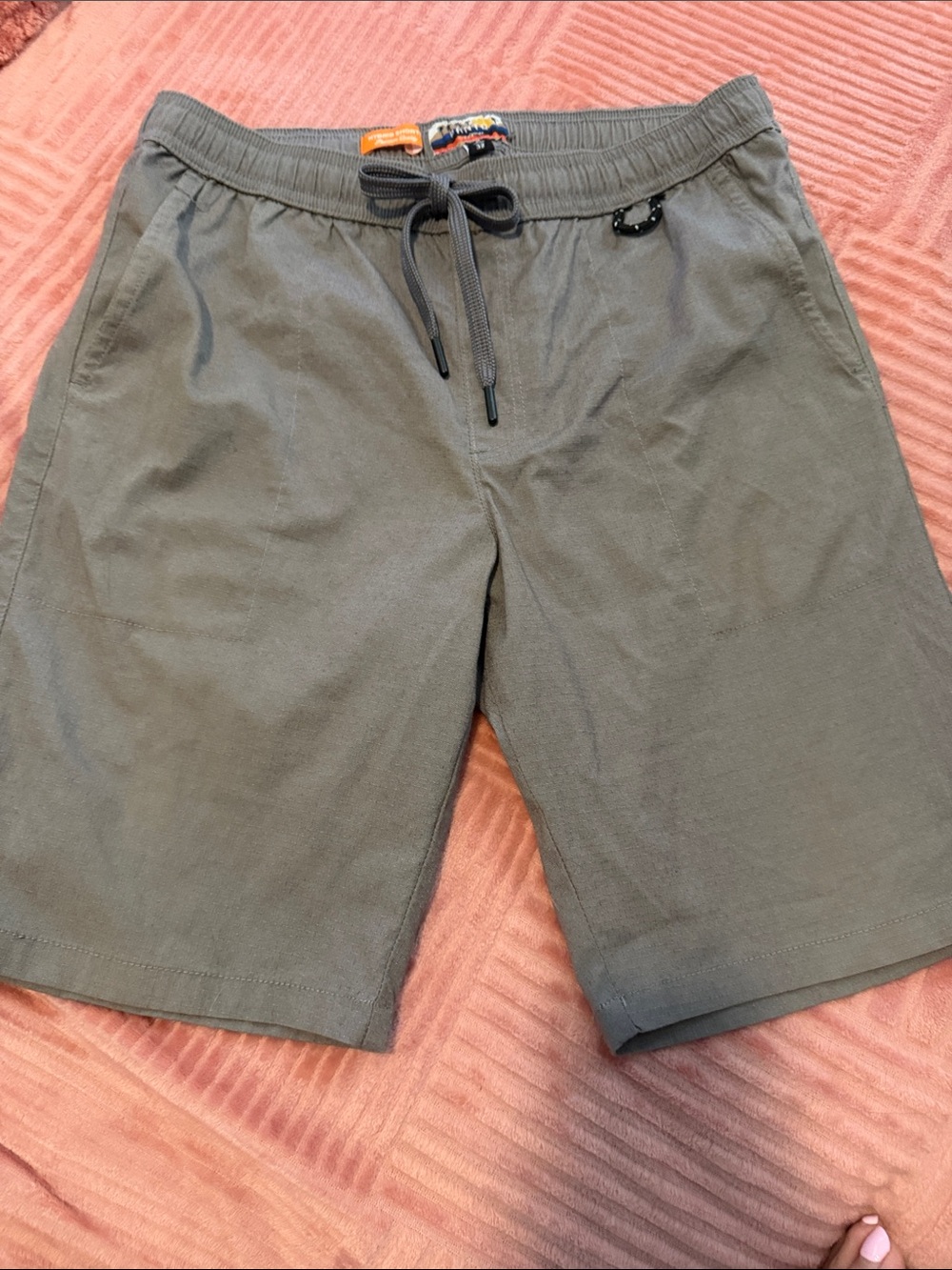 Men's Olive Drawcord Hybrid Shorts